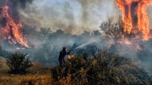 Strong winds reignite fire near Athens as heatwave sears Greece