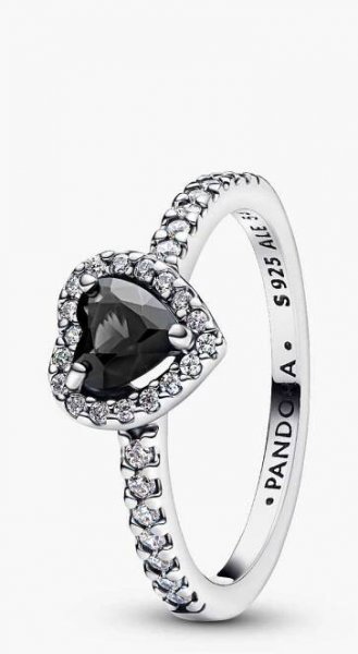 Elevated Black Heart Ring