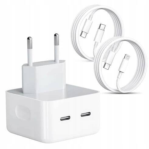 NABÍJEČKA PRO IPHONE 2X USB C 35W + 2 KABELY USB-C a Lightning