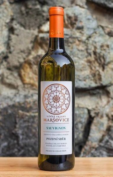 Víno Sauvignon 2019, pozdní sběr, Vinné sklepy Maršovice