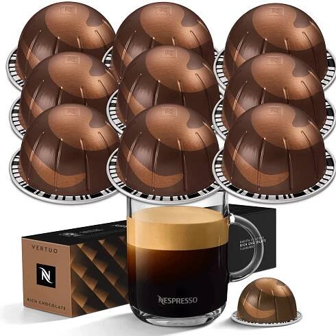 KAPSLE PRO NESPRESSO VERTUO RICH CHOCOLATE 230ML KARAMEL ČOKOLÁDA MANDLE