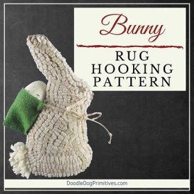 Hooked Rug Bunny Pattern - DoodleDog Designs Primitives