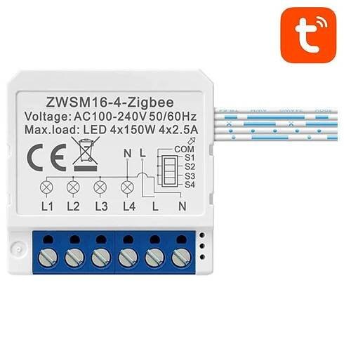 Inteligentní spínací modul ZigBee Avatto ZWSM16-W4 TUYA