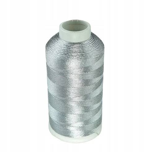 Metalizované nitě Overlock stříbrné 130 gr pro ruční práce a vyšívací stroje