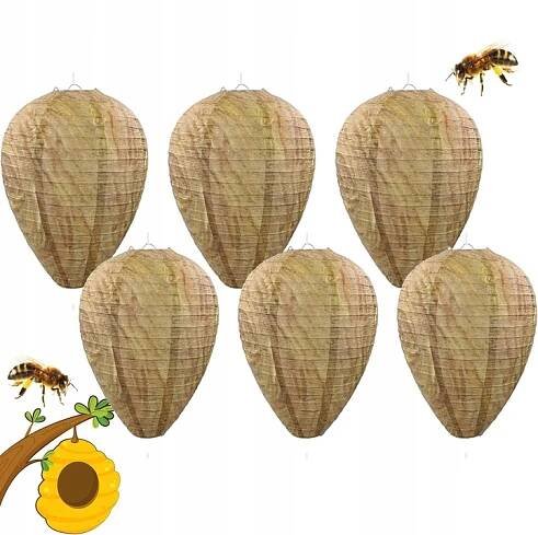 6X ODPUZOVAČ VOS NA VOSY MAKETA FALEŠNÉHO HNÍZDA NA VOSY NO PEST WASP GONE