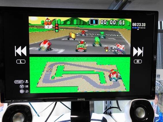 ミニスーパーファミコンのマリオカートの様子