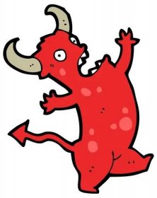 Kreslený podivný malý ďábel kreslený — Ilustrace