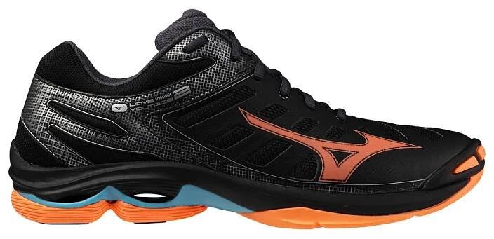 Pánská sálová obuv Mizuno Wave VOLTAGE 2 Black/Neon Flame