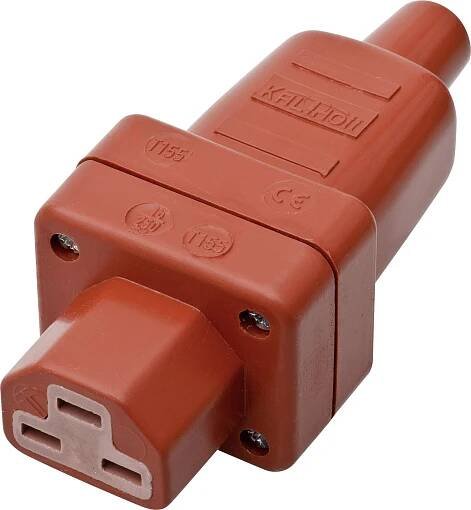 Kalthoff 444007 IEC konektor C15/C16 444 zásuvka, rovná Počet kontaktů: 2 + PE 16 A červená 1 ks