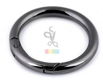 kroužek na klíče či kabelky 32 mm - černý nikl - Barevný obchod