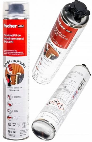 Fischer PĚNA, LEPIDLO NA LEPENÍ POLYSTYRENOVÝCH DESEK. PĚNOVÉ LEPIDLO 750 ml 1 Ks.