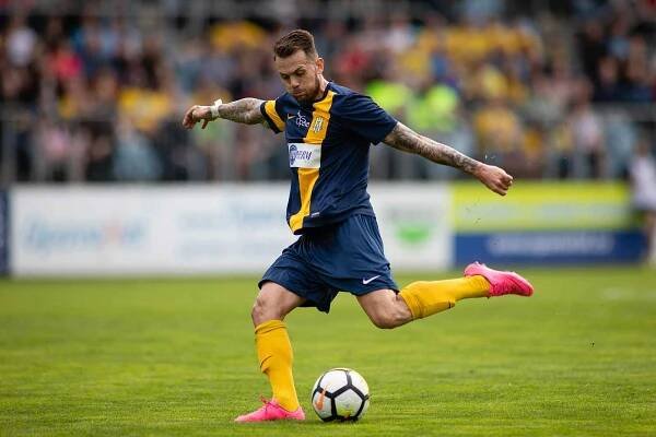 Opava - Zápas 22. kola Fortuna národní ligy mezi SFC Opava a FK Fotbal Třinec hrané v Opavě 15. dubna 2018. Petr Zapalač - o.