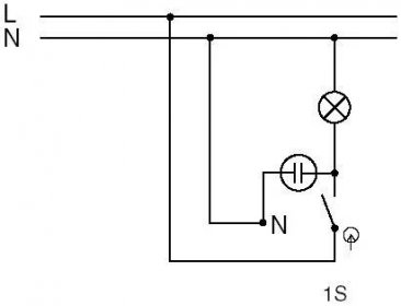 Schéma zapojení vypínače č.1S