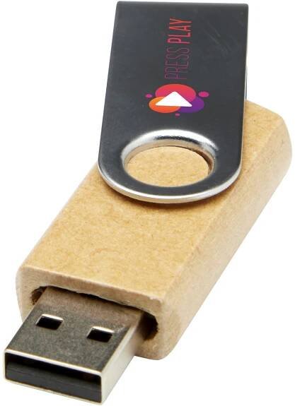 Rotate USB 2.0 z recyklovaného papíru - Hnědá barva / 8GB | UniPresent