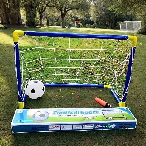 Children's 2-in-1 Football 23.62inch Football Goal *r and Outdoor Sports Fitness, Ball Games Set - Portable and Easy to * for *