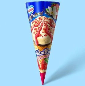 Nestle Extreme Vanilla Strawberry Cone Design