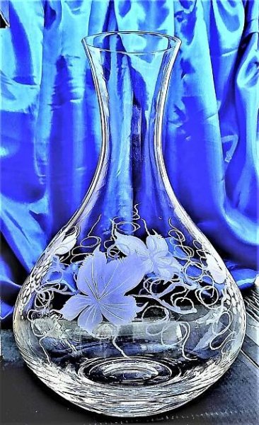 LsG-Crystal Dekantér karafa ručně ryté broušené dekor Víno dárkové balení satén dek-2193 1500 ml 1 Ks.
