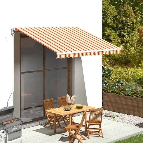 vidaXL Náhradní plachta na markýzu žluto-oranžová 3,5 x 2,5 m
