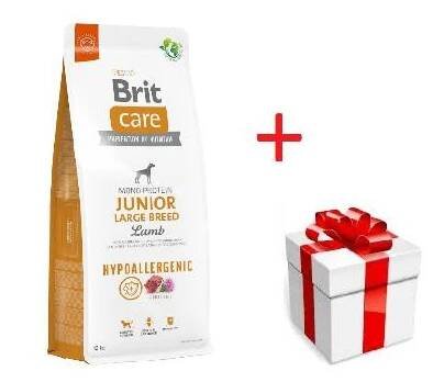 BRIT CARE Dog Hypoallergenic Junior Large Breed Lamb 12kg + Překvapení pro psa GRATIS !!!