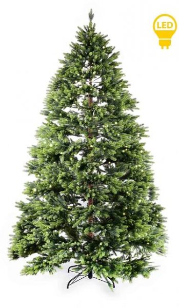 LED umělý vánoční stromek SANTA LILA 210 cm zelený - Houseland.cz