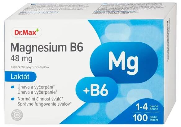 Dr. Max Magnesium B6 Laktát 1×100 tbl, výživový doplnok