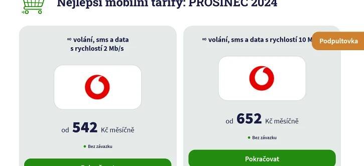 Porovnejsito Nejlepší Tarify Za Daný Měsíc