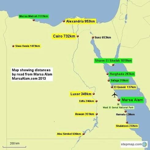 DISTANCES FROM MARSA ALAM TO OTHER CITIES - MarsaAlam.com