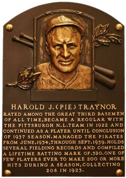 Pie Traynor Hall of Fame plaque
