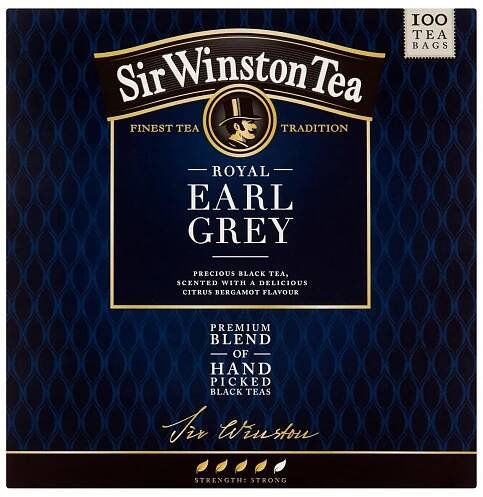 Sir Winston Tea Earl Grey, černý čaj, 100 sáčků, 175g