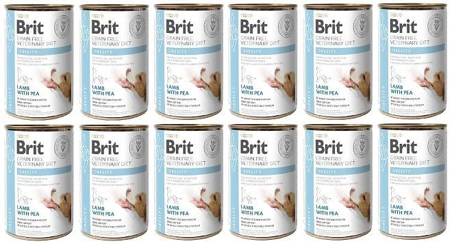 BRIT Veterinary Diet Obesity Lamb&Pea 12x400 g