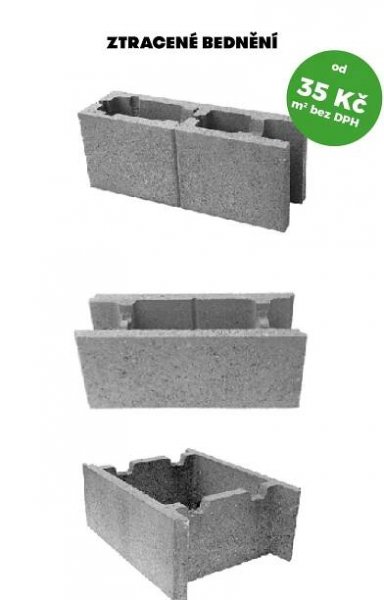 ZTRACENÉ BEDNĚNÍ, betonové ztracené bednění