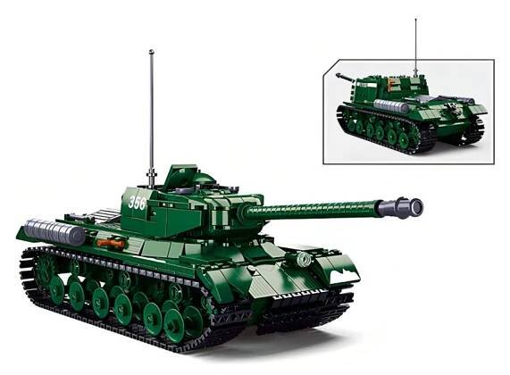 Stavebnice TĚŽKÝ TANK IS-2 2v1 Sluban M38-B0979 L-11