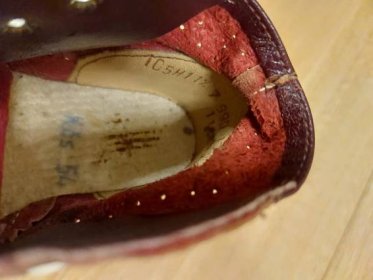 Retro, staré dětské kožené boty, capáčky - Starožitnosti a umění