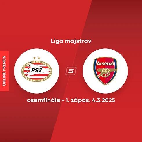 Liga majstrov: Eindhoven utrpel na domácej pôde zahanbujúci debakel proti Arsenalu