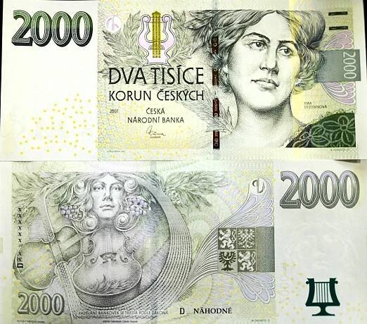 2000 Kč 2007 UNC série D - Bankovky