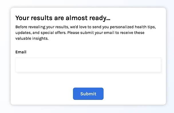 Image showing a lead form created with the Opinion Stage quiz maker and used in a lead generation quiz.