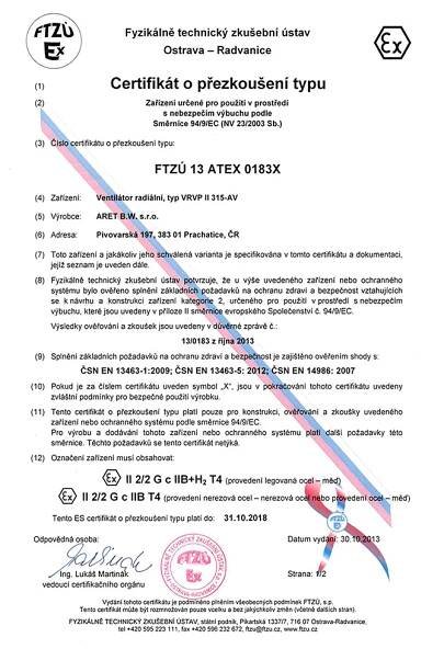 Certifikáty - Aret B.W.