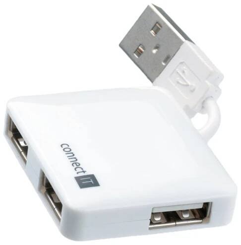 USB rozbočovač MINI 4 porty; bílý