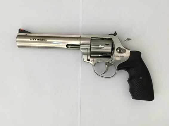 Revolver ALFA 3561 nerez, - grip 13 - guma, ráže .357 Magnum, 6" hlaveň | Zbraně a střelivo 