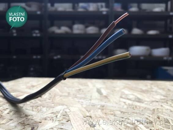 Kabel CYKYLo-J 3x2.5 ( CYKYLo 3x2,5 C ) Hnědá/modrá/zelenožlutá například pro zásuvkové rozvody do 16A /zelený pruh