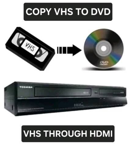 Toshiba HDMI VHS DVD Recorder Copy VHS to DVD Original Remote & Guide DVR19DTKB2