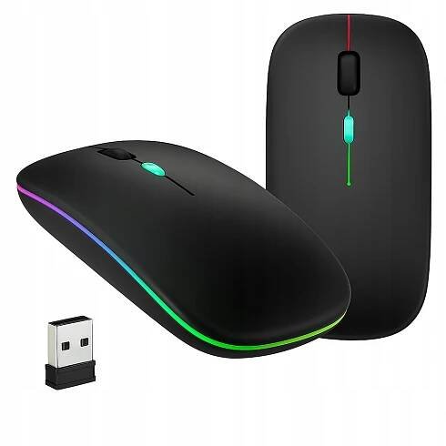 Bezdrátová Myš RGB Tichá Bluetooth 2.4 GHz USB Nabíjecí Notebook PC Mac