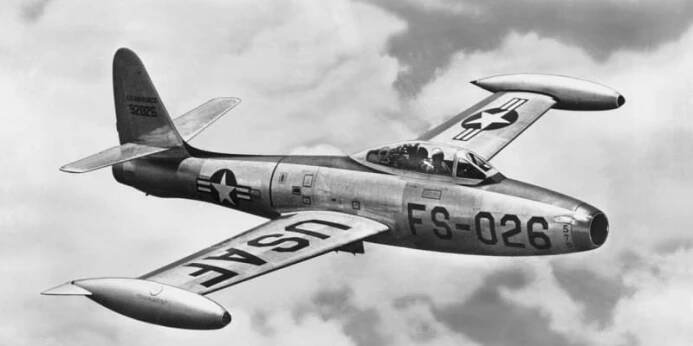 F-84G Thunderjet v letu