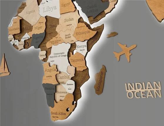 3D LED WOODEN WORLD MAP “COFFEE” - WoodLeo