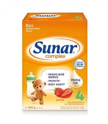 SUNAR Complex 4 Mléko kojenecké Jahoda 600 g
