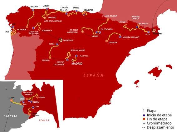 trasa Vuelta a España 2025