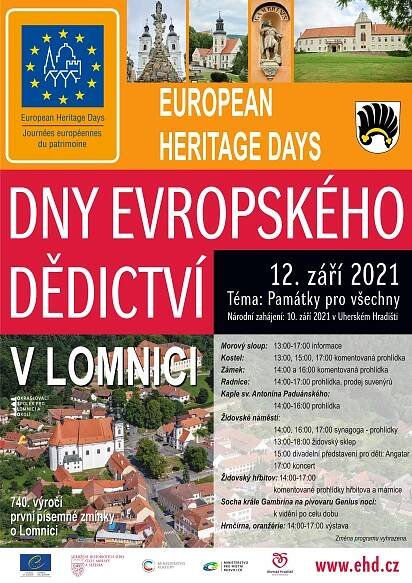 12.9. Dny evropského dědictví 2021 v ČR „Památky pro všechny“: Lomnice