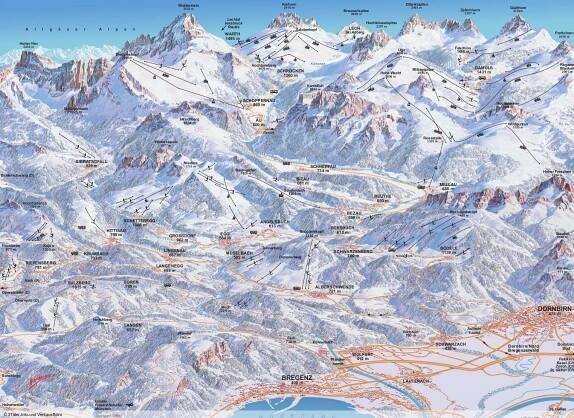 Lyžařský region 3 Täler Pass - Lyžařská střediska - Mapa sjezdovek
