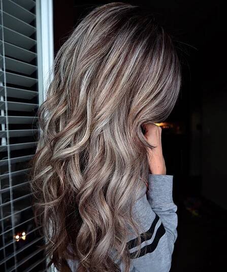 Chocolate Brown Hair with Silver Highlights
