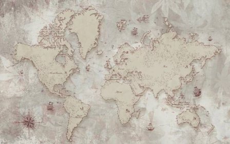 Fototapet Starověká mapa světa u50403